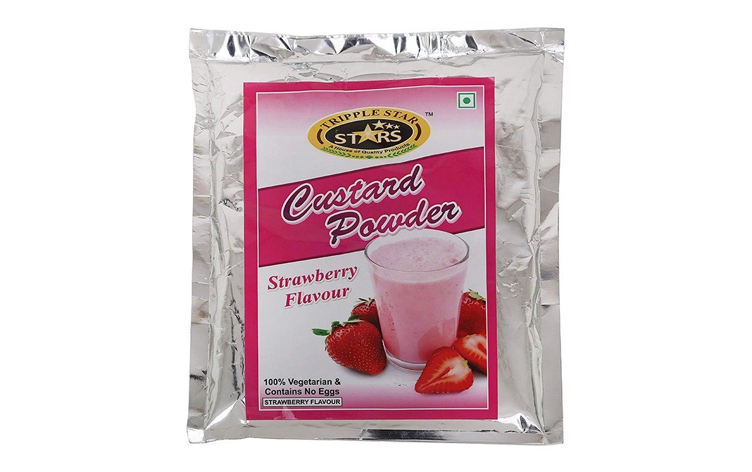 Tripple Star Custard Powder, Strawberry Flavour    Pack  200 grams